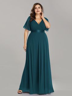 Long Bridesmaid Dresses With Sleeves, Bridesmaid Gown Elegant, Empire Bridesmaid Dresses, Red Green Dress, Empire Waist Bridesmaid Dresses, Elegant Plus Size, Bridesmaid Dresses With Sleeves, Gown Elegant, Fall Wedding Guest Dress