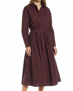 A midi dress so versatile, your options for wearing it are endless. A rich berry shade colors this staple shirtdress, smartened up with a hidden placket and cut from crisp cotton. 100% cotton. Machine wash, dry flat. Imported sundays Melody Dress in Berry | Berry | Dresses | Materials & Care Instructions: ['100% Cotton', 'Imported'] Dresses Materials, Berry Dress, Bianca Dress, Poplin Shirt Dress, Berry Berry, Berry Color, Sunday Dress, Cotton Shirt Dress, Floral Blue Dress