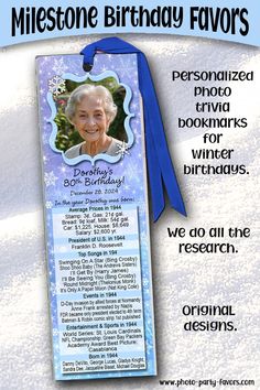 a blue birthday card with an image of a woman