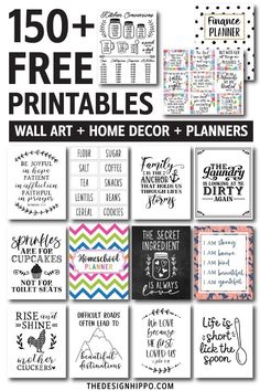 the ultimate bundle of free printables for wall art and home decor, including posters