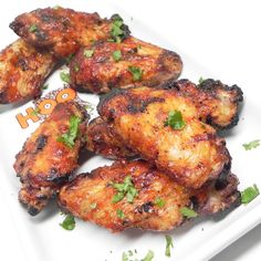 chicken wings with parsley on the side