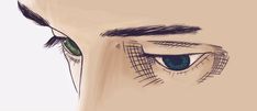 an anime drawing of someone's eyes with long lashes and green eyeliners