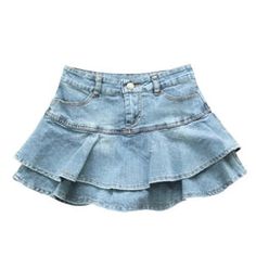 Light Wash Blue Faded Layered Ruffle Low Rise Denim Jean Mini Skirt – Toadds Magazine Outfits, Chanel Clothes, Skirt Png, Kawaii Skirt, Y2k Hello Kitty, Png Clothes, Jean Mini Skirt, Outfit Png, Jean Mini Skirts