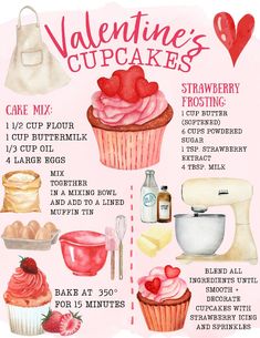 a recipe for valentine's cupcakes