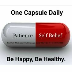 a pill with the words, be happy, be healthy and one capsule daily on it