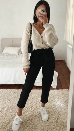 Sweater Date Outfit, Causal Dress Pants Outfit, Fall 2023 Comfy Outfits, Night Work Event Outfit, Fitted Sweaters For Women, Birthday Outfit 30th Winter Fashion, Fall Bridal Shower Guest Dress, Casual Front Desk Outfit, Laidback Luxury Aesthetic