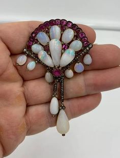 Opal Pink Sapphire Rose Cut Diamond Antique Victorian Brooch For Sale at 1stDibs | opal brooch antique Opal Brooch, Victorian Brooch, Sparkling Rose, Antique Fans, Rose Cut Diamond, Antique Victorian, Pear Shape, Pink Sapphire, Rose Cut