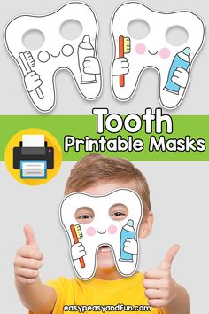 Tooth Mask Printable Template, Dental Activities, Tooth Template, Preschool Valentine Crafts, Wellness Home, Dental Health Month, Vampire Cat, Diy Teething