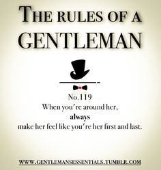 the rules of a gentleman are in black and white with an image of a top hat