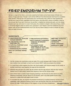 an old paper with the words fried endorin tip - yip on it