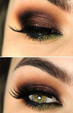 Eyeshadow Eyeshadow Looks For Hazel Green Eyes, Makeup Hazel Eyes, Cowgirl Makeup, Carnaval Make-up, Hazel Eye Makeup, Fun Makeup, Smokey Eye Makeup Tutorial, Eye Makeup Steps