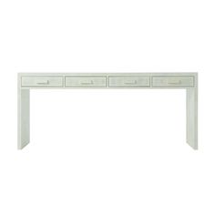 Dimensions: 70" L x 18" D x 30" H Clearance under apron:24 inches Room / Type:Living Room / Console Tables LifeStyle / Style:Modern / Formal Modern Main Materials:Veneer Console / Desk Hand Painted Faux Parchment Self Closing Drawer Runners This item must be installed by a licensed contractor with the wall anchoring Anti-Tip kit provided. France and Son is an authorized seller of this product. Living Room Console Table, Living Room Console, Planter Table, Console Desk, Drawer Runners, Black Floor Lamp, Mirrors For Sale, Table Dimensions, Kitchen Fixtures