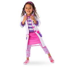 This is just what the doctor ordered for every aspiring physician. Our Doc McStuffins costume comes with everything your little caregiver will need for a long term prognosis of play time fun, including play stethoscope and otoscope. Dr Mcstuffins, Doc Mcstuffins Costume, Doctor Mcstuffins, Doc Mcstuffins Toys, Disney Doc Mcstuffins, Disney Toddler, Doc Mcstuffins, Toddler Halloween Costumes, Disney Cosplay