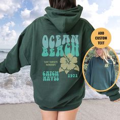 "Ocean Beach Hoodie Preppy Sweatshirt Siesta Beach Hoodies Aesthetic clothes Trendy Sweatshirt Oversized Hoodie Y2K clothing Beach Sweatshirt: https://etsy.me/3pdRnVI Beach Hoodies: https://etsy.me/37eabgO Beach Shirts: https://etsy.me/3rOIGBS Beach Accessories: https://etsy.me/3CyKvch OUR SIZING IS ADULT UNISEX. This means it will be larger than normal women's sizing.  Please see photos for size charts 🌻 Please read the full description:   This hoodie/sweatshirt sizing is NOT oversized.  You n Trendy Beach Season Hoodie Sweatshirt, Hooded Cotton Sweatshirt For Beach Season, Cotton Hooded Sweatshirt For Beach Season, Beach Season Cotton Hooded Sweatshirt, Long Sleeve Cotton Hoodie For Beach Season, Trendy Hooded Sweatshirt For Beach Season, Beach Season Graphic Print Hoodie Sweatshirt, Vsoc Style Hoodie Sweatshirt With Letter Print, Vsco Style Letter Print Hoodie Sweatshirt