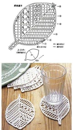 an image of doily and glass on a wooden table with instructions to make it