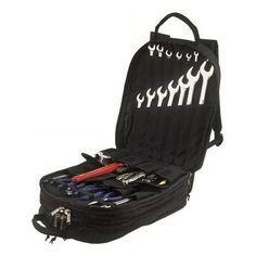 a tool bag filled with different tools