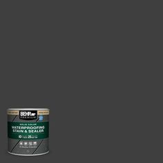 behrold waterproofing stain and sealer in brown, with the words behr