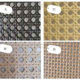 four different types of woven fabric with holes in the middle and two rows on each side