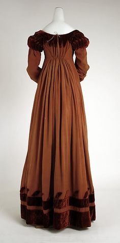 Circa 1818 silk dress Early 19th Century Fashion, 19th Century Women