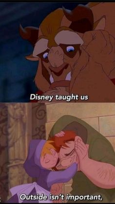 the beauty and the beast is being hugged by an evil man in bed, with caption