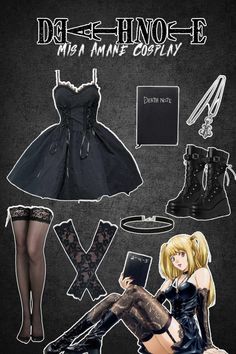 #goth #emo #anime #deathnote #death #note #misa #amane #misaamane #cosplay #outfit #inspo #idea #Ootd #gothic #grunge #black #cute #kawaii #japanese #characters #women #girls #MisaAmaneCosplay #DeathNoteCosplay #GothicFashion #AnimeCosplay #PunkStyle #GothicAccessories #CosplayInspiration #AlternativeFashion #DarkAesthetic #GothicMakeup #CosplayIdeas #ThighHighStockings #LaceGloves #ChokerNecklace #BlackBoots #CosplayOutfit #GothicJewelry #CosplayCommunity #PunkFashion #CharacterInspiredOutfit Emo Costume, Misa Amane Outfit, Misa Amane Cosplay, Metal Outfit, Emo Anime, Goth Costume, Cosplay Idea, Misa Amane, Cosplay Cute