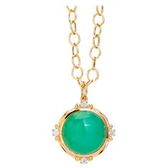 Created in 18kyg Chrysoprase 25 carats approx. Diamonds 0.35 carat approx. Chain sold separately Limited edition Crafted with 18 karat yellow gold, this limited edition, Chrysoprase pendant boasts an impressive 25 carat gemstone, accompanied by a glittering 0.35 carat diamond. Chain sold separately. About the Designers ~ Dharmesh & Namrata Drawing inspiration from little things, Dharmesh & Namrata Kothari have created an extraordinary and refreshing collection of luxurious jewels. True believers Red Pendants, Art Deco Pendant, Blue Pendant, Contemporary Pendant, Brown Diamond, Champagne Diamond, Silver Pendants, Drawing Inspiration, Crystal Jewelry