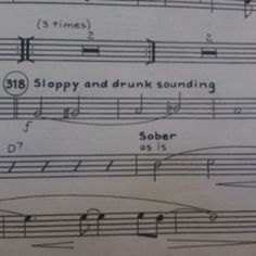 sheet music with the words sloppy and drunk sounding