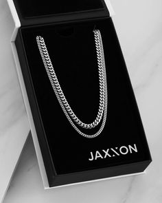 A perfect pair. Layer your look with two of our best-selling Cuban Link Chains. With just the right amount of silver, elevate your style with this stack, or take it a step further and add one of our pendants to the 3mm Cuban Link Chain for a fit that is bound to make a statement. Chain Stack, Cuban Chains, Jewelry Staples, Solid Gold Chains, Silver Coat, Silver Shop, Cuban Link Chain, Cuban Chain, Cuban Link