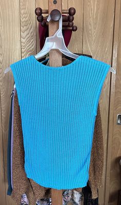 Vintage Blue Sleeveless Sweater Women’s Top Size Medium 1960s/70s  | eBay Blue Fitted Sweater Vest For Spring, Fitted Blue Sweater Vest For Spring, Blue Fitted Sweater Vest For Summer, Fitted Blue Sweater Vest For Summer, Retro Blue Vest For Spring, Blue Sweater Vest For Summer, Vintage Blue Vest For Spring, Retro Blue Sleeveless Top, Vintage Blue Sleeveless Vest