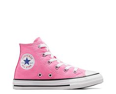 Converse CTAS Hi Girls' Sneaker - Pink There’s never a bad time to kick a classic look, and this Chuck Taylor All Star Hi Sneaker from Converse is always in style. Its lightweight canvas construction offers total comfort from the basketball court to the skate park. Canvas upper Lace-up closure Metal eyelets All Star ankle patch Vulcanized Rubber outsole Baby Pink Converse, Converse Girls, Bad Time, Girls Converse, Pink Converse, Rack Room Shoes, White Converse, High Sneakers, Skate Park