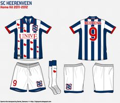 SC Heerenveen of Holland home kit for 2011-12. Football Poster, Sports Jersey, Cricut, Football, Sports