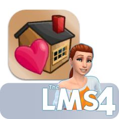 the logo for lms4 with a woman in front of it and a house