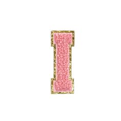 the letter i is made up of tiny pink beads