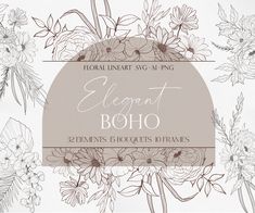 the elegant boho font and flowers