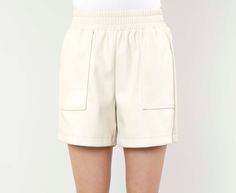 Upgrade your wardrobe with our Faux High Waisted Leather Shorts. Designed with large front pockets and a comfortable elastic waistband, these vegan leather shorts offer a chic blend of style and ease. The high waist and loose fit ensure a look that's both stylish and built for all-day comfort. Faux leather Elastic waistband Front pockets Comes in Amber, Beige, and Black Dry clean only Final Sale Item Item # 75216 High Waisted Leather Shorts, Beige And Black, Leather Shorts, Boxer Shorts, Cool Suits, Suits You, Final Sale, Vegan Leather, Amber