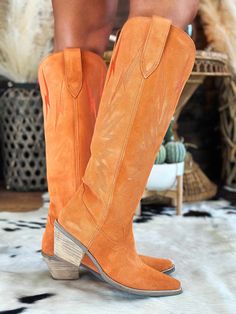 Orange Cowgirl Boots, Hippie Chic Outfits, Gameday Fits, Everyday Boots, Boost Shoes, Cowgirl Boot, Dan Post, Tall Fashion, Leather Western Boots