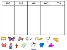 a worksheet with words and pictures to help students learn the letter m in spanish