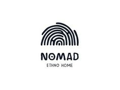 the word nomad is written in black and white with a fingerprint on it