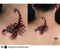 a man with a scorpion tattoo on his back