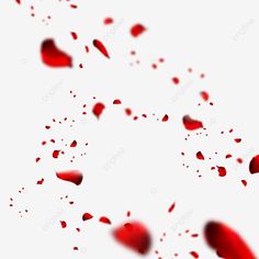 red blood drops falling down into the air on a white background with space for text