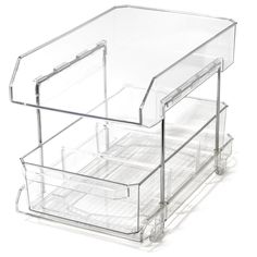 three drawers are stacked on top of each other in clear acrylic storage containers