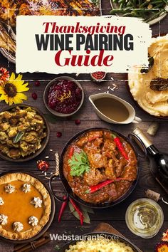 thanksgiving wine pairing guide with pies and other dishes