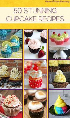 the cover of 50 stunning cupcake recipes