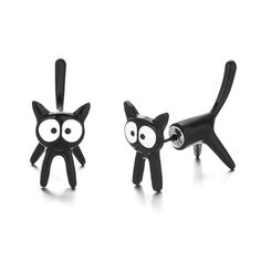 PRICES MAY VARY. 🐱Cute Cat Earrings🐱 You will get a pair of simple and cute black cat stud earrings, Highlight the unique and adorable design of the cat earrings, including any features that make them stand out, such as the shape, size, or style of the cat.These beautifully crafted cat earrings will make you look more attractive 🐱Cat Earrings For Women🐱 These black cat stud earrings have a sleek, minimalist design and are versatile. The earrings are made of high quality materials and craftsm Cute Unique Earrings, Novelty Earrings Handmade, Black Cat Ears Jewelry With Cat Design, Cute Black Hypoallergenic Earrings, Cute Hypoallergenic Black Earrings, Cute Black Cat Design Earrings, Novelty Black Cat Design Jewelry, Black Cat Design Novelty Jewelry, Novelty Black Jewelry With Cat Design