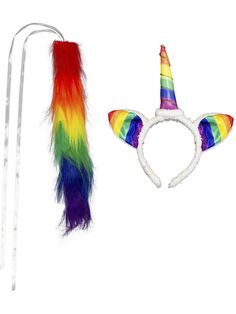 Youre going to have everything you need to become a magical creature of purity and innocence when you have on our Rainbow Unicorn Costume Kit! This kit has all the accessories youre going to need to gain the purity of a unicorn on Halloween, so you can use your magic to heal others and bless people with your good heart! Youre going to be the talk of the Halloween party when you have this tail and horn to stylize your unicorn costume! Adult Unicorn Costume, Rainbow Unicorn Costume, Girls Angel Costume, Unicorn Mask, Rainbow Accessories, Unicorn Makeup, Magical Creature, Unicorn Costume, Pure Heart