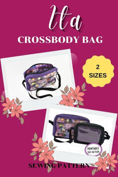 the cross body bag sewing pattern is shown