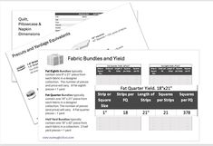 three sheets of paper with instructions on how to use the sewing machine for quilting