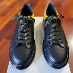 Alexander Mcqueen Sneakers Men Size 12 Brand New With Box! Msrp $750 Luxury Custom Sneakers With Boost Midsole, Designer Lace-up Custom Sneakers With Contrast Sole, Alexander Mcqueen Sneakers Black, Alexander Mcqueen Men Sneakers, Shoes Alexander Mcqueen, Alexander Mcqueen Oversized Sneaker, Black Alexander Mcqueen, Alexander Mcqueen Sneakers, Mcqueen Shoes