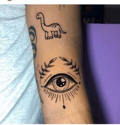 a man's arm with an all seeing eye tattoo on it