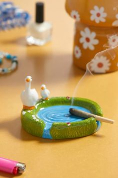 Goose Pond Ashtray | Urban Outfitters Canada Pond Ashtray, Goose Pond, Hangout Ideas, Uo Home, Air Dry Clay Projects, Tanah Liat, Pond Design, Pottery Crafts, Cute Clay